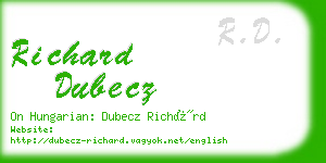 richard dubecz business card